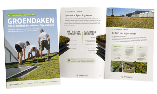Mockup van de Gravelart-brochure Groendaken